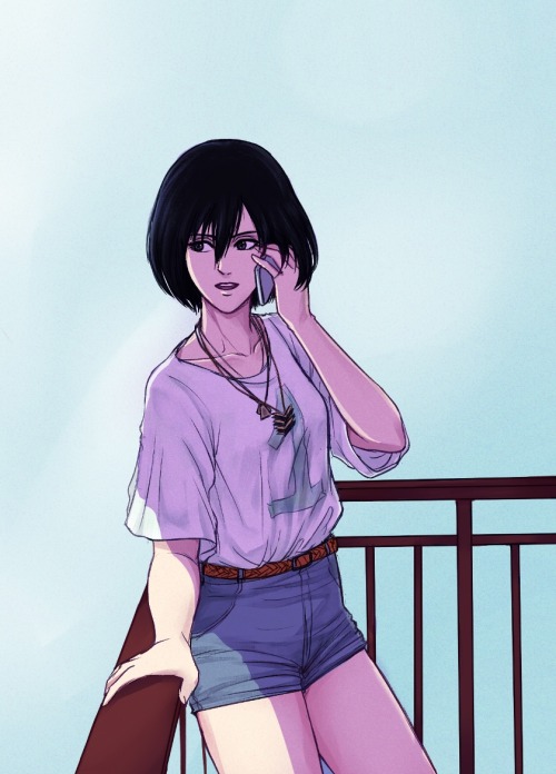 daydream24-7:    Mikasa Week Day 1: Modern  My baby would rock anything! (◡‿◡✿)