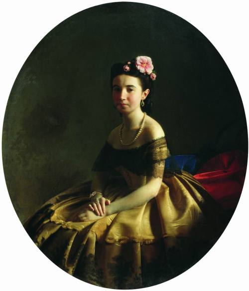 Portrait of a lady by Sergey Zaryanko, 1863