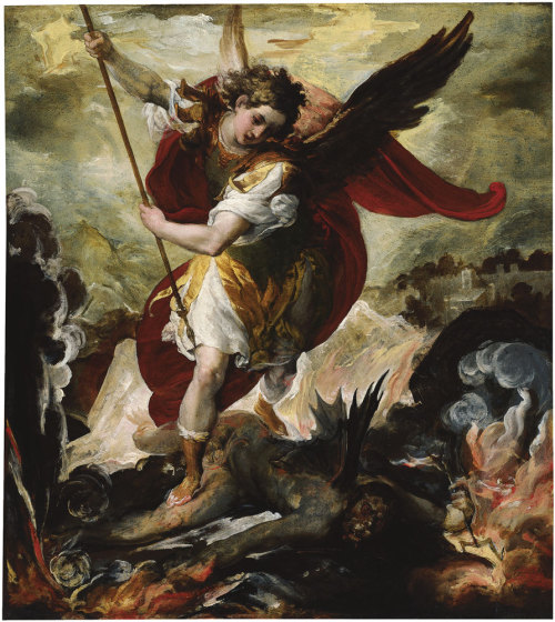 The Archangel Michael Overthrowing LuciferFrancesco Maffei (Italian; ca. 1605–1660)ca. 1656Oil on st