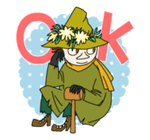 abandonedshops:snufkin line stickers 2/2 (bonus moominpappa and stinky!)