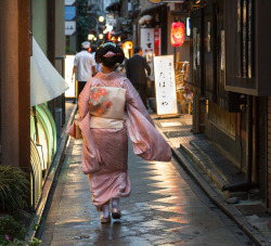 Geisha-Kai:  A Senior Maiko Casually Dressed In Pontocho District By Asanovik On