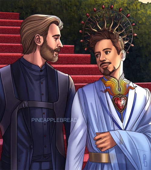 pineapplebread: Steve and Tony at the Met Gala: Saints &amp; Sinners for my MTH winner @bethefla