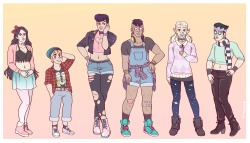 my-art-is-trash-but-its-cool:  I found a folder where I have apparently saved loads of pictures of clothes for references and stuff so I decided to let the duwang kids wear them