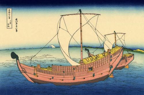 The Kazusa sea route, Katsushika Hokusai