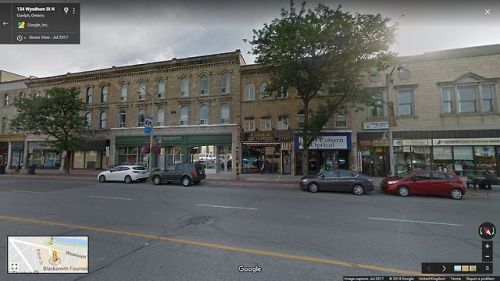 Shops and cafe, Wyndham Street North, Guelph