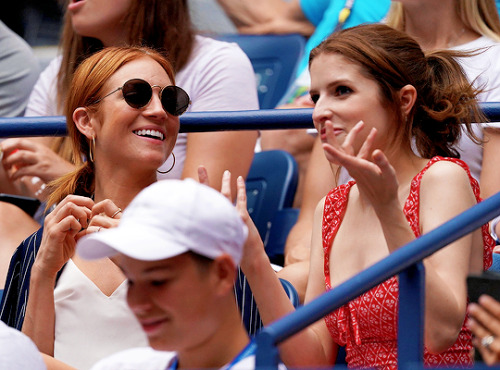 brittany-snow: Brittany Snow and Anna Kendrick attend the fourth round Women’s Singles match b