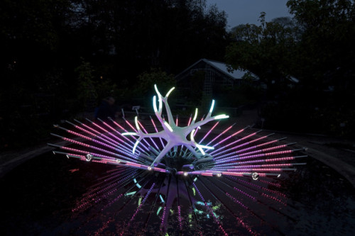 Artist Titia Ex works with light, movement and spatial perception in this project, Flower from the U