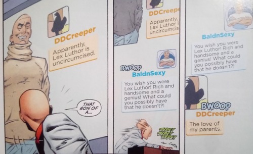 bogleech:iamfuckingtrash:bogleech:Here’s Daffy Duck abusing Lex Luthor on social media in the DC/War