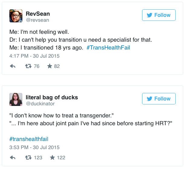 chrysalisamidst:  micdotcom:  Trans people are revealing their healthcare nightmares