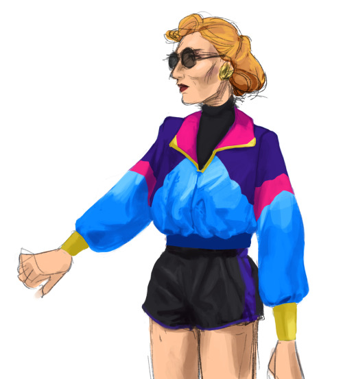 new art meme: draw your fave character/oc/person in rly short 80s shortsdecided to try and think my 