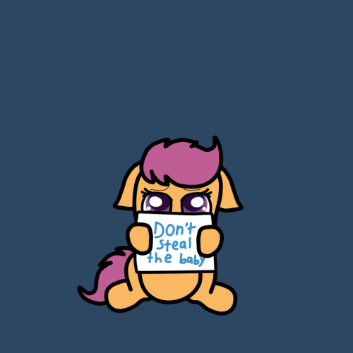 life-of-scootaloo:  (Artist: I hate it, I work really hard on this blog and people have to ruin my fun by stealing Baby Scoots without my permission. It doesn’t matter to me if you credit or not ASK first. If I say no, drop it. I draw everything, I