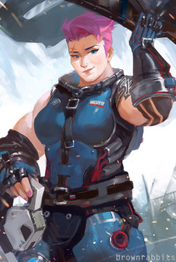 brownrabbits:  Zarya!!! so strong, crush