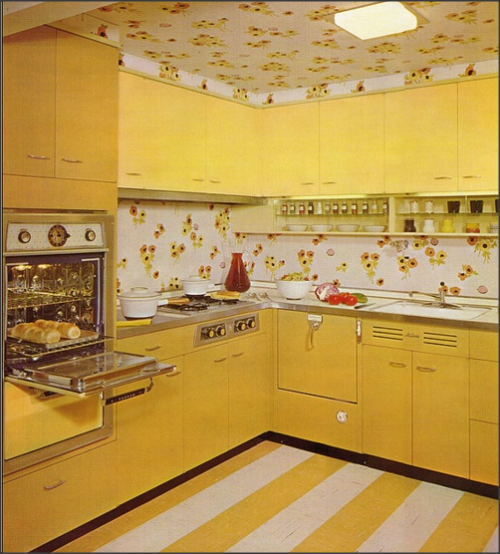 Talk about memories!This looks just like the kitchen we had when I was a kid except there was a wind