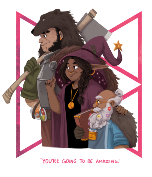 b-rekks:thanks for everything![image description: a drawing of Magnus, Taako and Merle, standing in 