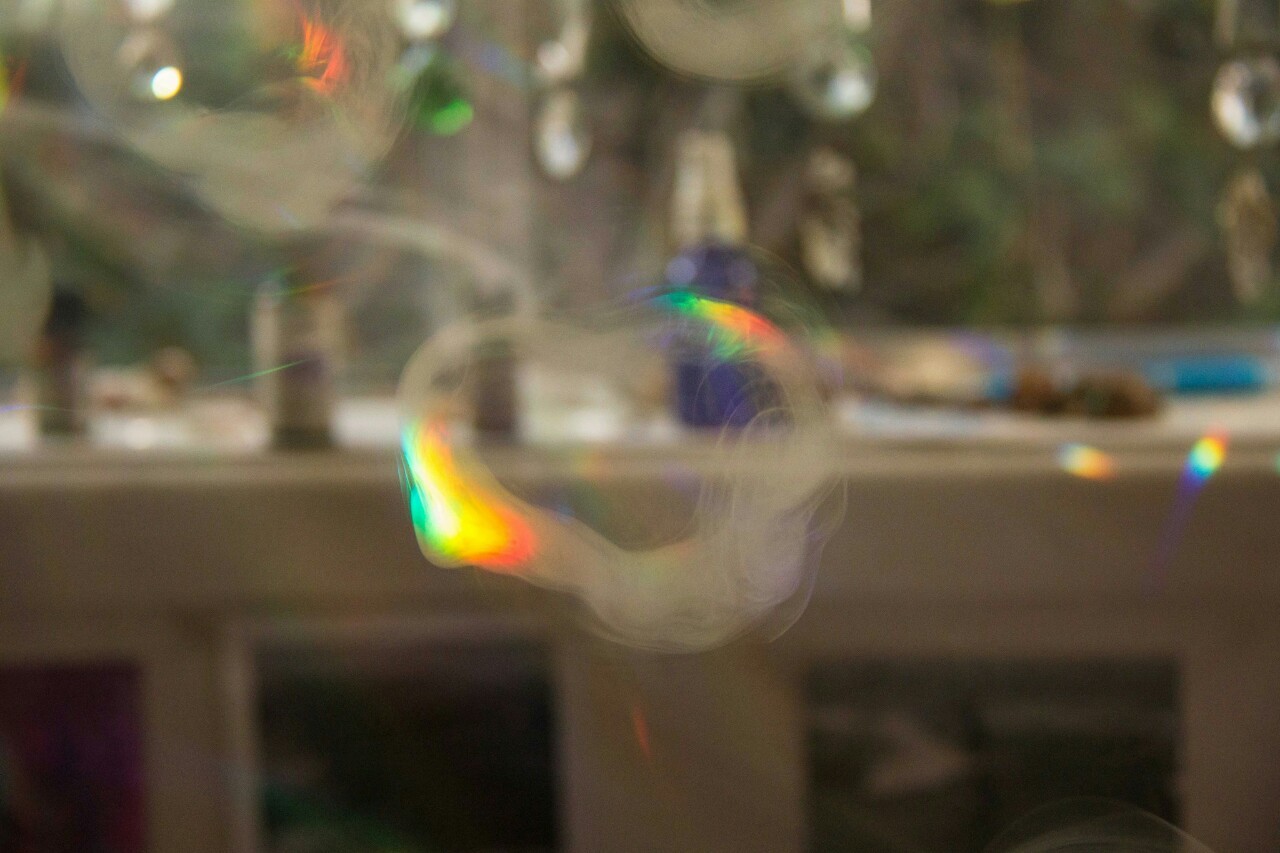 dreadedgrape:  Blowing rainbow smoke rings