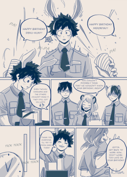 il-li-an:  I know I’ve been missing for quite a while… but I promise I am still very much obsess with this fandom!!! This is a work I’ve done for Deku’s birthday, I originally had wanted to do a continuation of Katsuki’s birthday comic, but