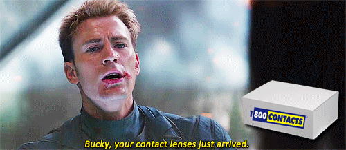 bride-of-bucky:  iwouldfookthat:  This is by far the stupidest thing I have ever made.  I’m so happy that OP took an Ambien and made a Captain America gif set of the dramatic 1 800 Contacts commercial, because honestly the world is a better place for