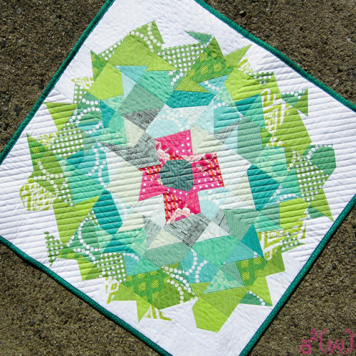 Shimmering Emerald Mini Quilt by A Squared W