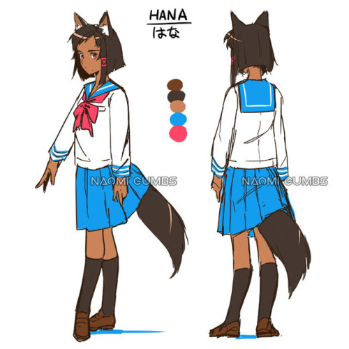 nononsensei: Hana (OC) I wanted to give Mimi a friend… Hana is a mature yet timid WolfDog-gir