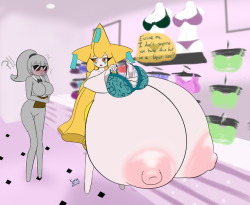 kawmapkarma: Jeanie goes shopping, nothing weird happens. Anonymous commission as a gift to   @theexplodingcelebi of their Jirachi OC, extra sized.    Patreon | Ko-Fi | Commissions   