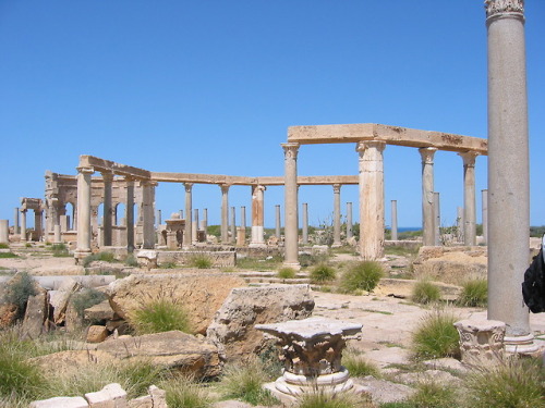 mostly-history: The marketplace at Leptis Magna (Libya). Founded as a Phoenician colony in the 10th 