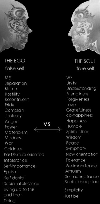 chaosophia218:  The Ego (False Self) vs The Soul (True Self).