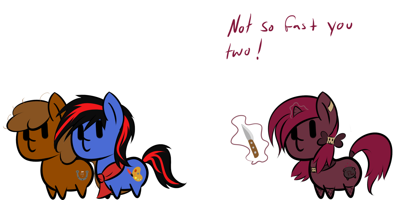 bleedshark:  Featuring: Cauldron The red scarf pony Brotrot  Oh god, I&rsquo;m