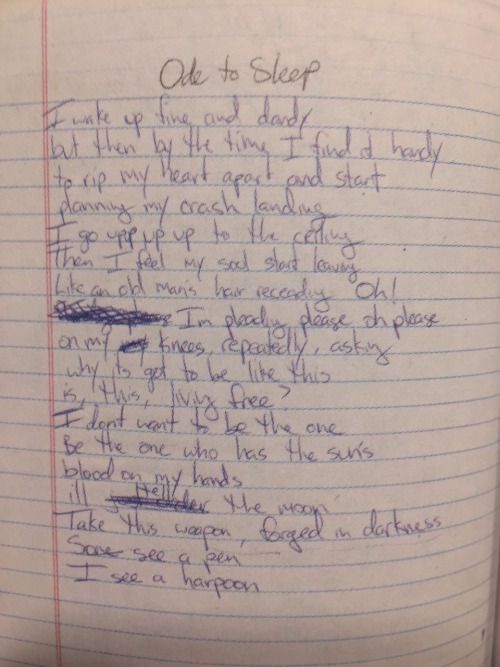 Original lyrics from Tyler&rsquo;s hand writing.