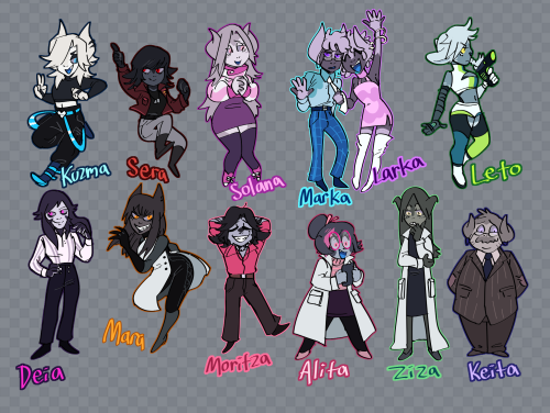 once again trying to practice a chibi style, so i drew a bunch of my characters. they are all member