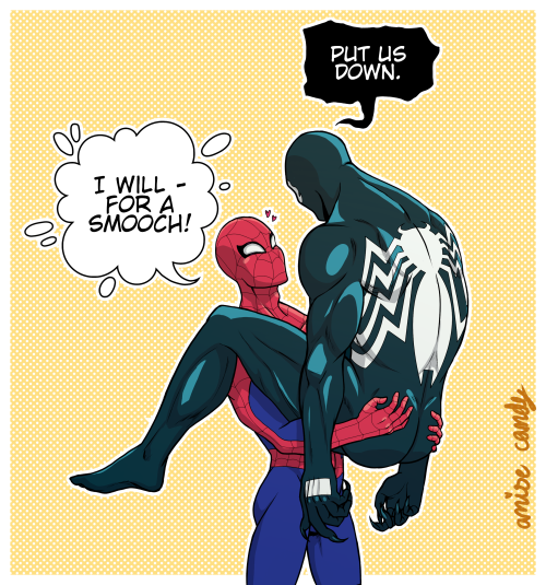 anisecandy:Smooch ♥“Peter can lift Venom up like it’s nothing and he would 100% a