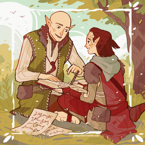 My very first playthrough of Dragon Age Inquisition was as Lavellan who romanced Solas and the game 