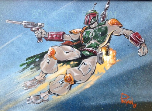 xombiedirge:  Boba Box by Augie Pagan / Blog 11” X 7” X 5.5” Acrylics and spray cans on metal ammo box. Part of “Star Wars The Art Show: Episode III”, at Ltd Art Gallery / Tumblr.