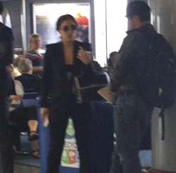 taylorkinneyanswers:  Taylor and Gaga at the airport in Chicago earlier today