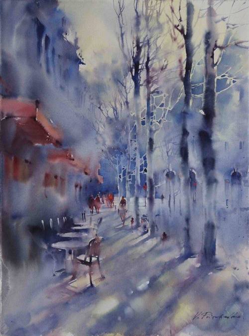 culturenlifestyle: Expressive Cityscape Watercolor Paintings by Viktoria Prischedko German artist Vi