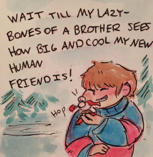 Tiny Pap Meets “giant” Frisk! :) For Friday’s Fluff! 