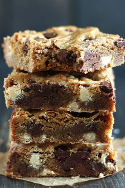 omg-yumtastic:  (Via: hoardingrecipes.tumblr.com) Brown Butter Triple Chocolate Blondies - Get this recipe and more http://bit.do/dGsN  Sexy