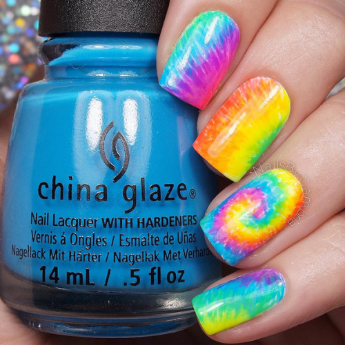 Porn Pics nailpornography:  Tie Dye NOTW inspiration!