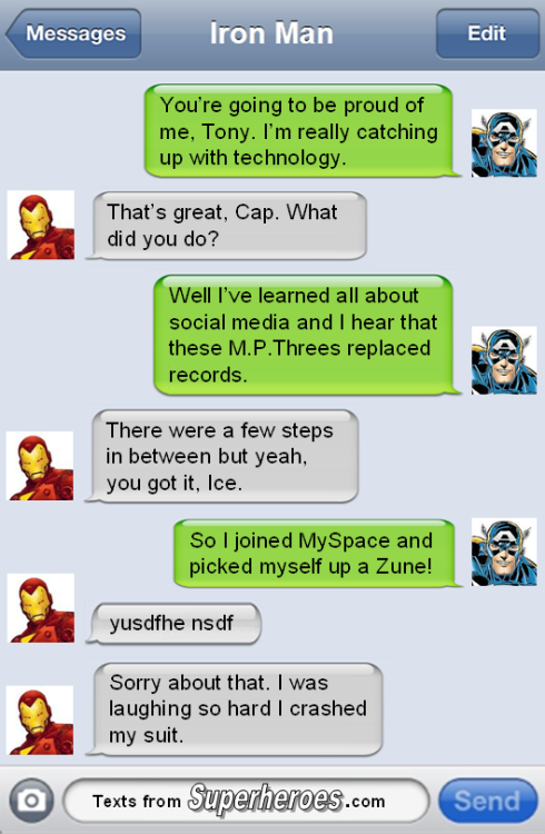 textsfromsuperheroes:The Best of The Avengers.