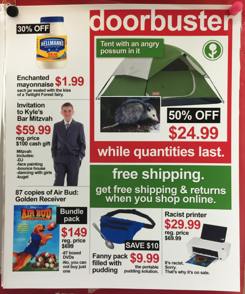 obviousplant:I added some fake Black Friday deals to this store’s weekly in-store flyer