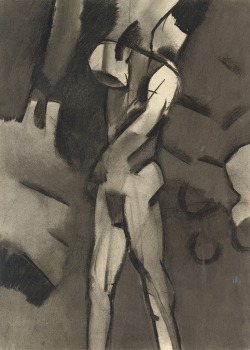 thunderstruck9:  Keith Vaughan (British, 1912-1977), Figure in landscape, 1960. Charcoal, 31 x 23 in.