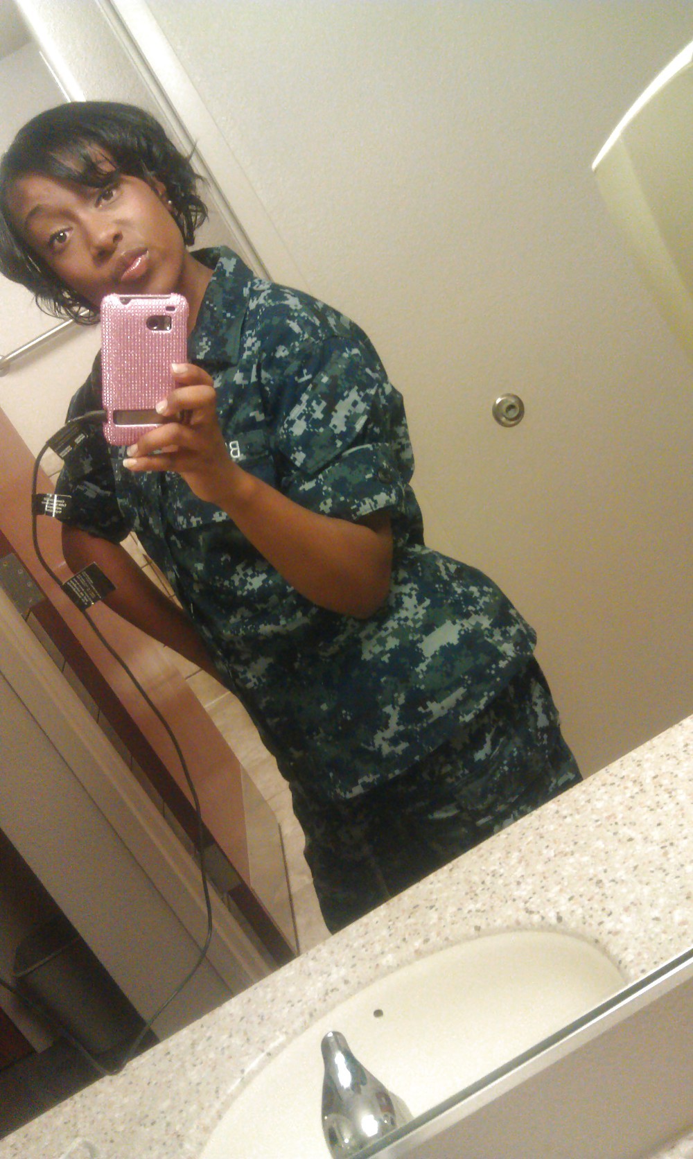 militarygirlsxxx:  Hot ebony Navy girl from www.hotmilitarygirls.com
