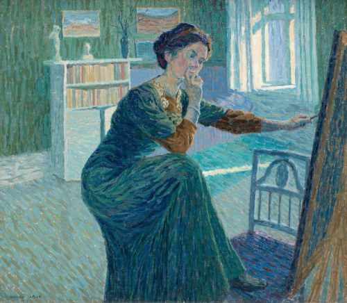 Woman by the Easel (Self Portrait)  -     Agnes Cleve   1911Swedish, 1876 - 1951