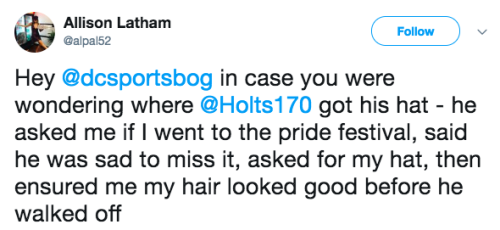 anzekopistar:Life goal, have Braden Holtby love my Pride hat so much that he asks for it