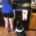 Dinner and Harry Potter, and Frodo being a goof with laying half on/off the couch
