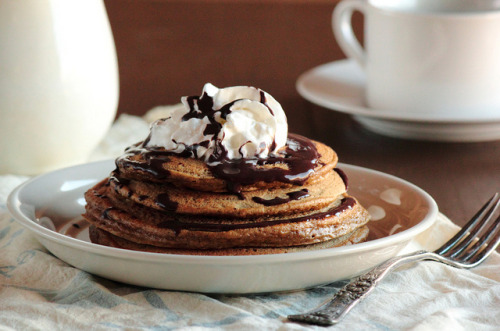 cloudedcamera-: Cappuccino Pancakes with Mocha Syrup by pastryaffair on Flickr.