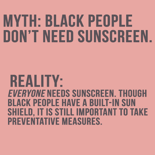 black-brat: source 1, source 2, source 3 because i always see posts by my ppl proudly boasting they dont burn and dont wear sunscreen!! kanye was #wrong when he said he too black to burn from sun rays!! please bee careful and get u a good sunscreen. :