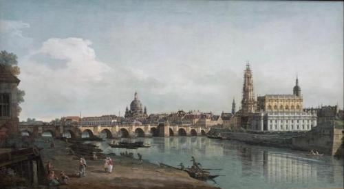 Bernardo Bellotto, Dresden from the Right Bank of the River Elbe below the Augustus Bridge, 1748