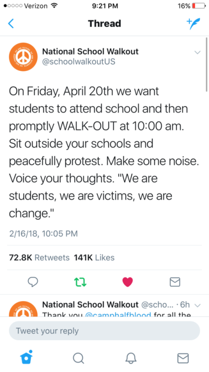 highfemscience: More info on the school walkout! Spread the word and please participate if you can! 