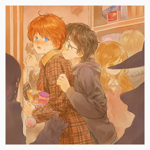 Harry and Ron having a date in Hogsmeade 