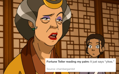 bi-sukis:[Image ID: two screenshots from Avatar: The Last Airbender overlaid with text posts. The fi